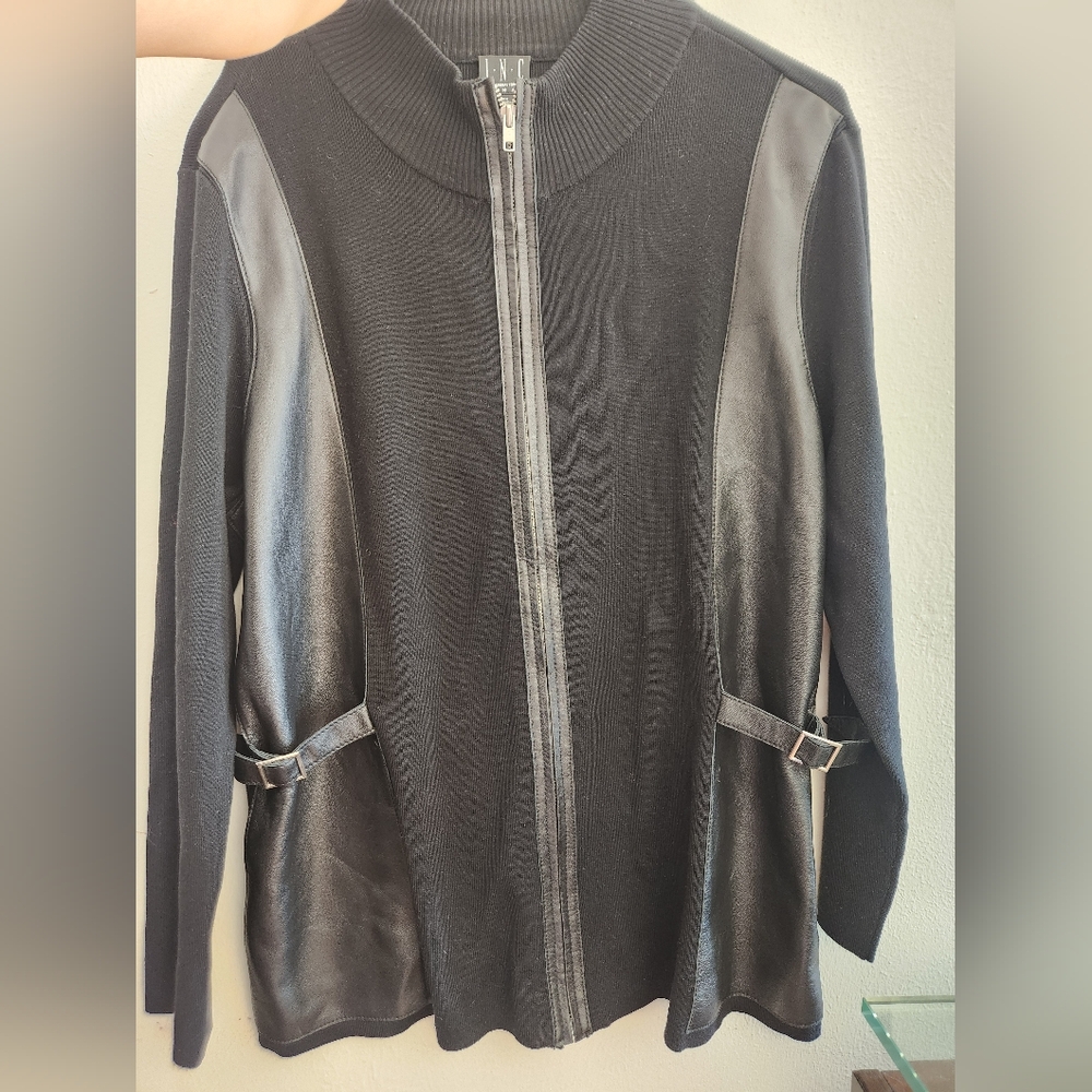 Inc silk and leather jacket